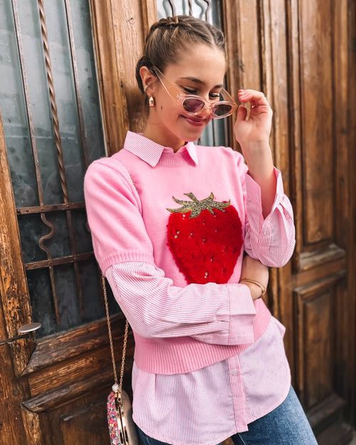Strick-Shirt „Glimmer Berry“