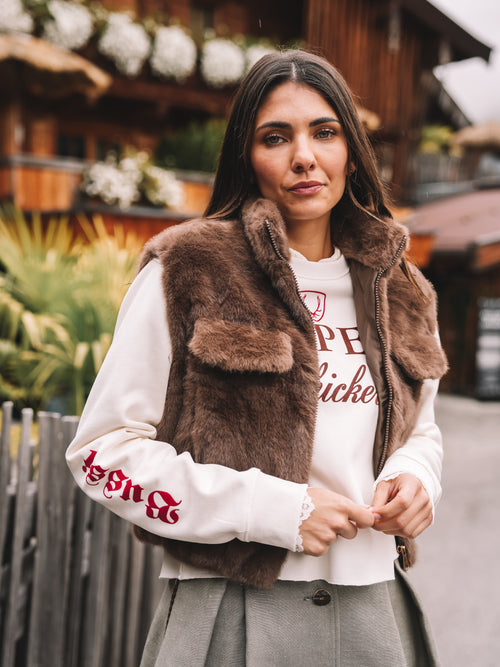 Fake Fur Weste "Cocoa Finesse"