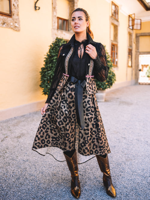 Jeansgilet „Bergleopard“