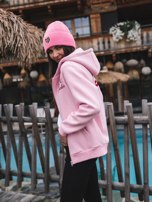 Zip Hoodie "Pink Schneehaserl Deluxe"