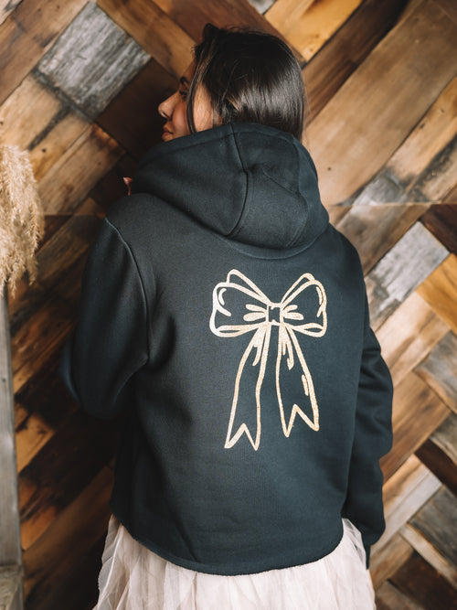Cropped Hoodie "Let It Rain Champagne"