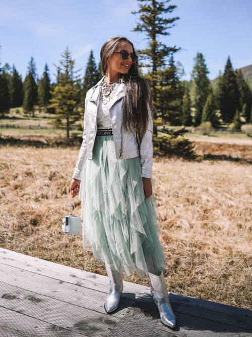 Kunstlederjacke „Silver Glow“