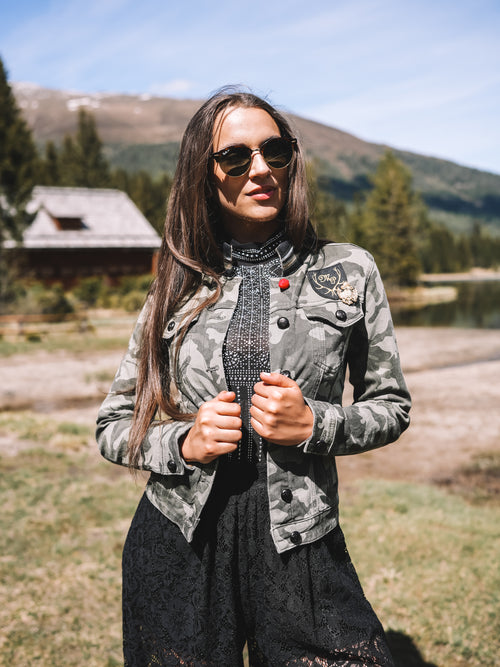 Jeansjacke „Goldrebellin"