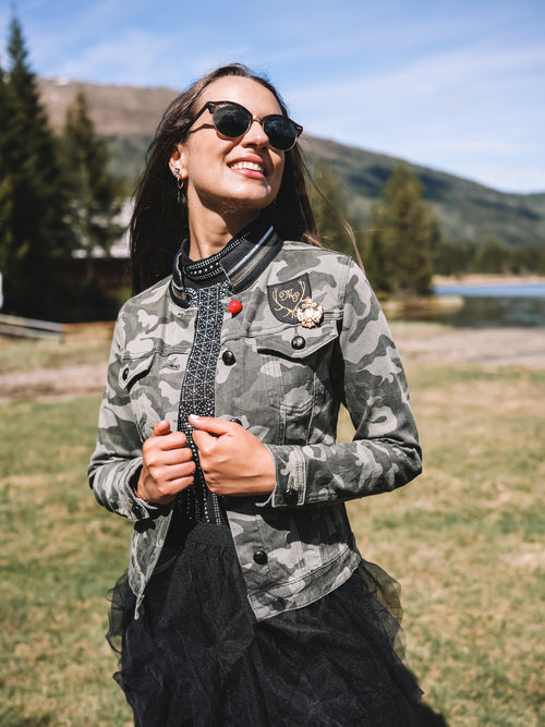 Jeansjacke „Goldrebellin"
