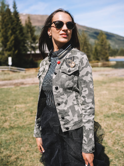 Jeansjacke „Goldrebellin"