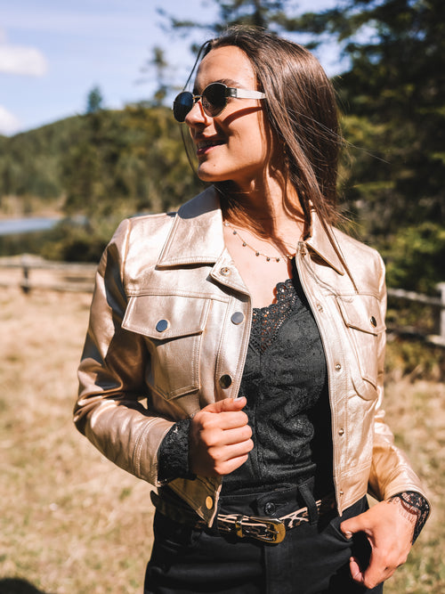 Kunstlederjacke „Sunset Gold“