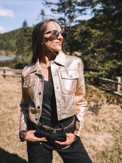 Kunstlederjacke „Sunset Gold“