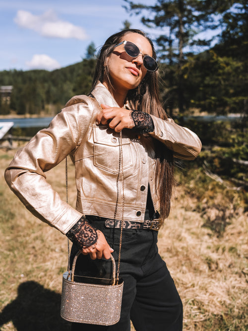 Kunstlederjacke „Sunset Gold“