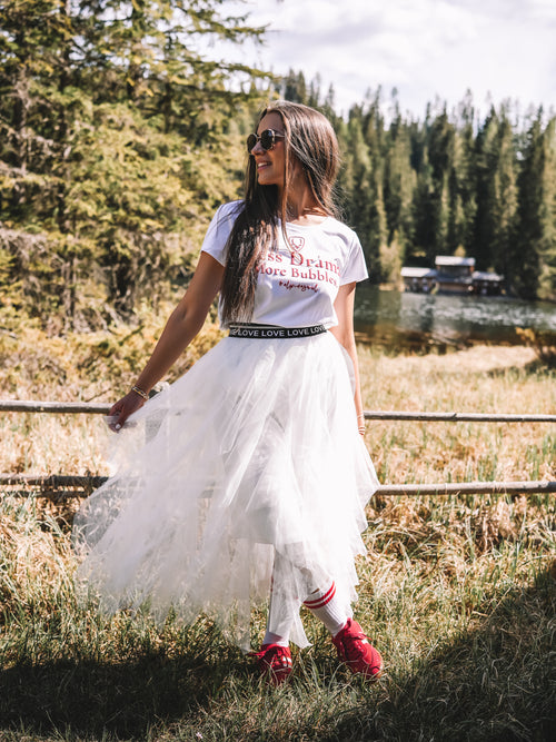 T-Shirt „Less Drama More Bubbles“