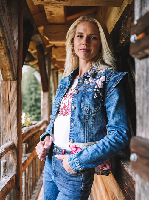 Jeansjacke „Blooming Alps“