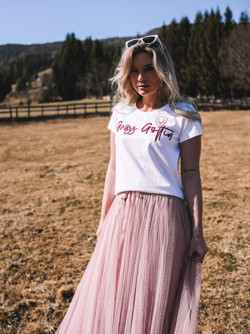 T-Shirt „Grüss Göttin“ - pink/glitzer