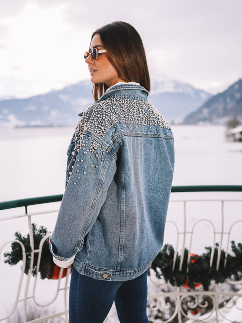 Oversized Jeansjacke "Pearl Attitude"