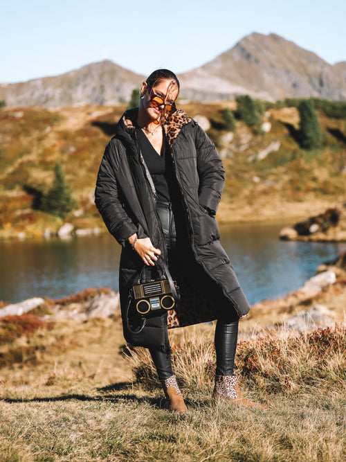 Wende-Puffermantel „Black Leo“