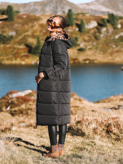 Wende-Puffermantel „Black Leo“