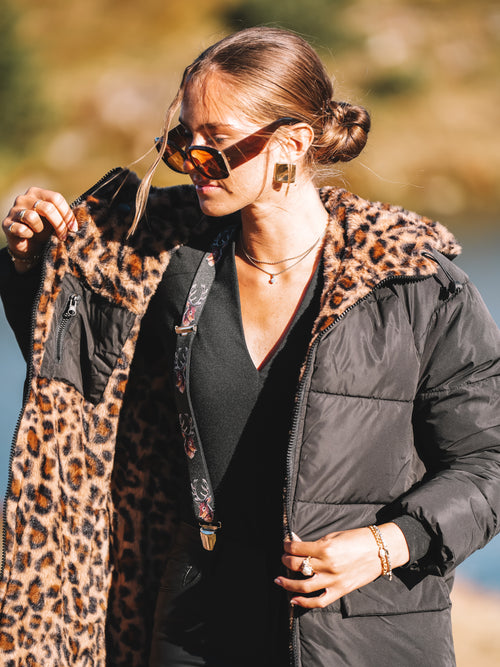 Wende-Puffermantel „Black Leo“