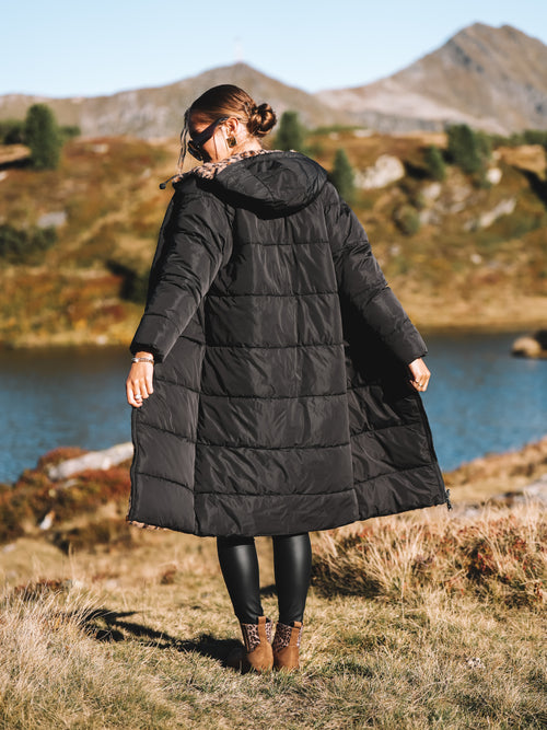Wende-Puffermantel „Black Leo“