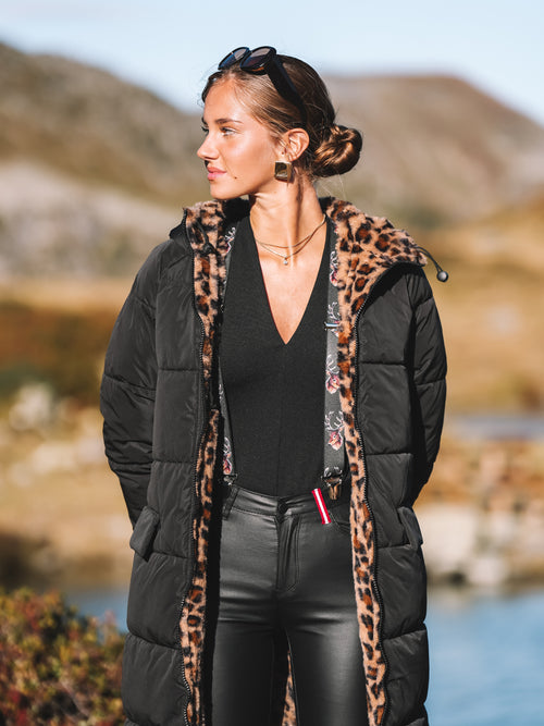 Wende-Puffermantel „Black Leo“