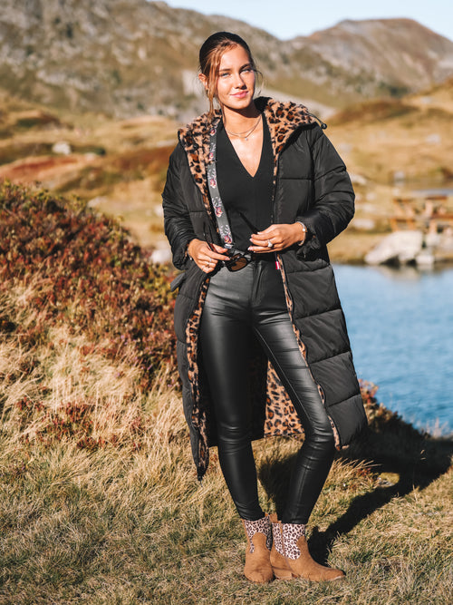 Wende-Puffermantel „Black Leo“