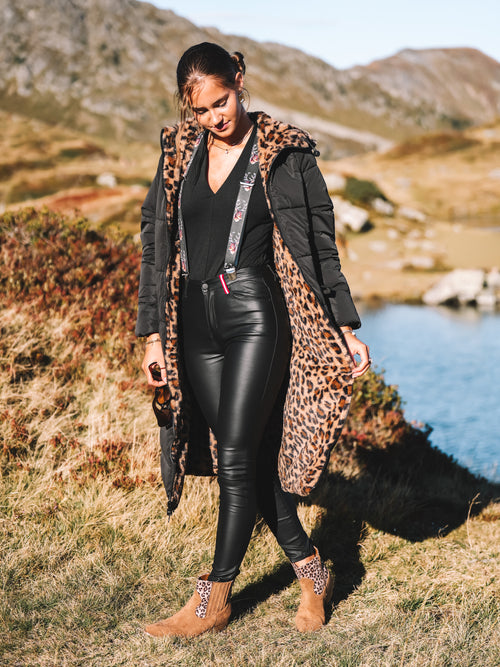 Wende-Puffermantel „Black Leo“