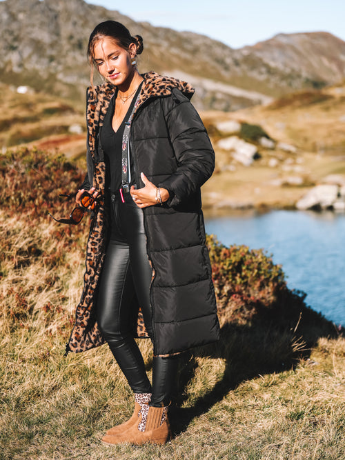 Wende-Puffermantel „Black Leo“