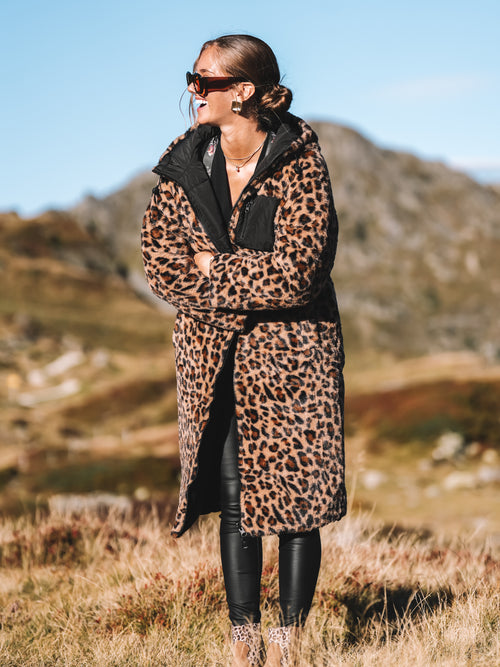 Wende-Puffermantel „Black Leo“