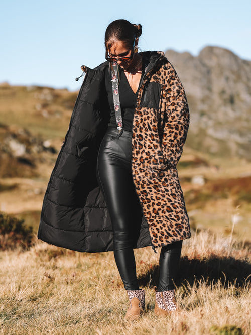 Wende-Puffermantel „Black Leo“