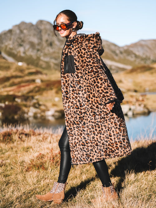 Wende-Puffermantel „Black Leo“