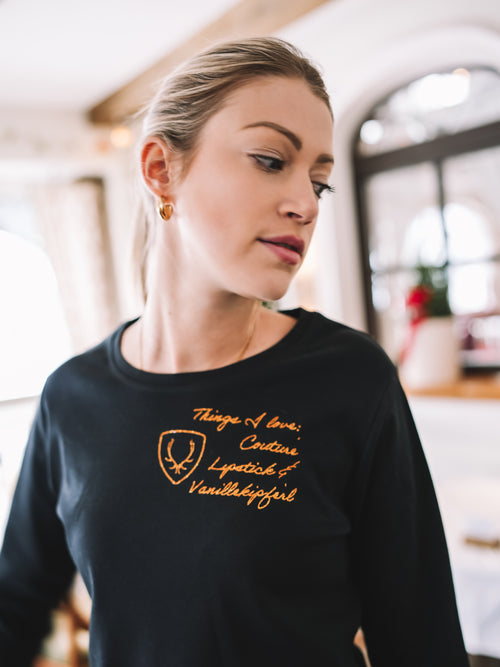 Langarm Shirt "Lipstick & Kipferl“