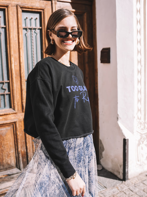 Cropped Pullover „Blue Signature“