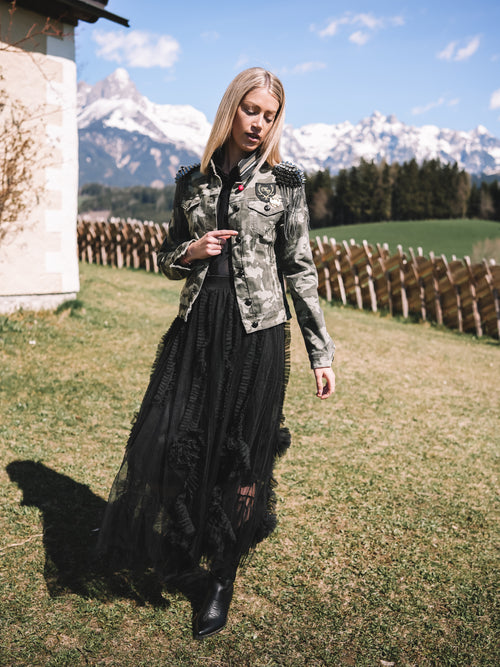 Jeansjacke „Goldrebellin" (mit Schulterklappen)