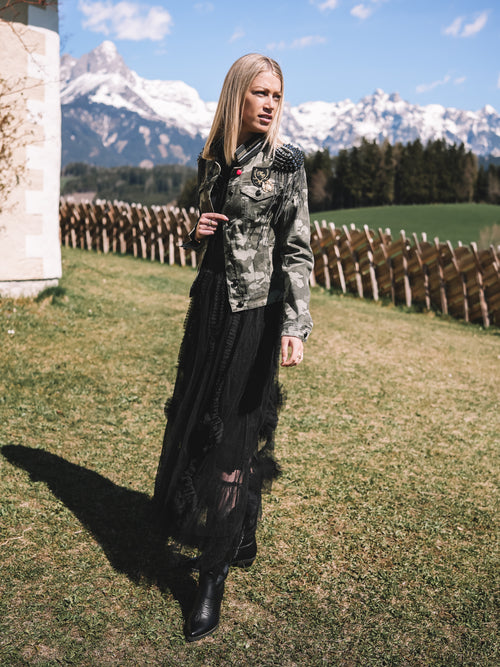 Jeansjacke „Goldrebellin" (mit Schulterklappen)