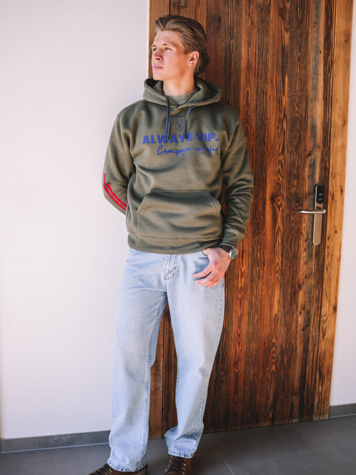 Hoodie Oliv Blau