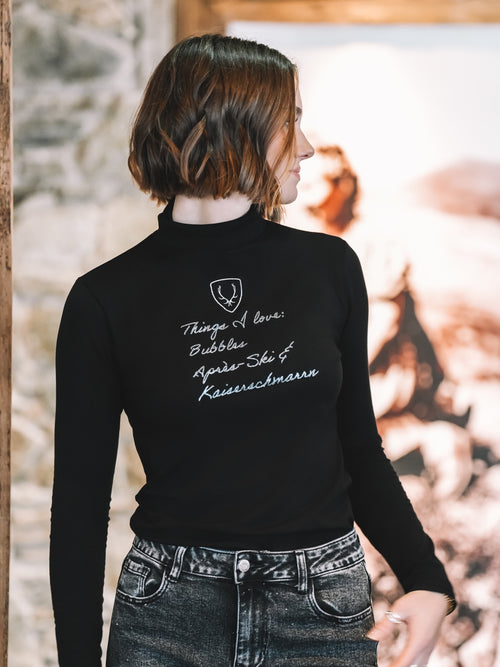 Langarm Shirt „Alpine Love List“ schwarz