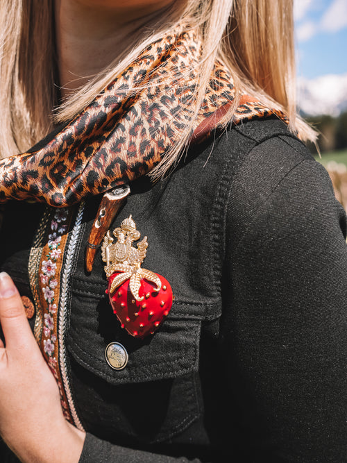 Jeansgilet „Bergleopard“