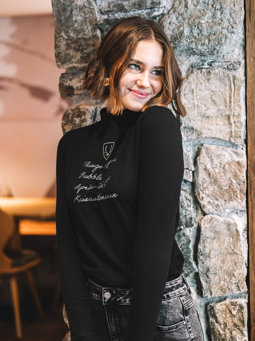 Langarm Shirt „Alpine Love List“ schwarz
