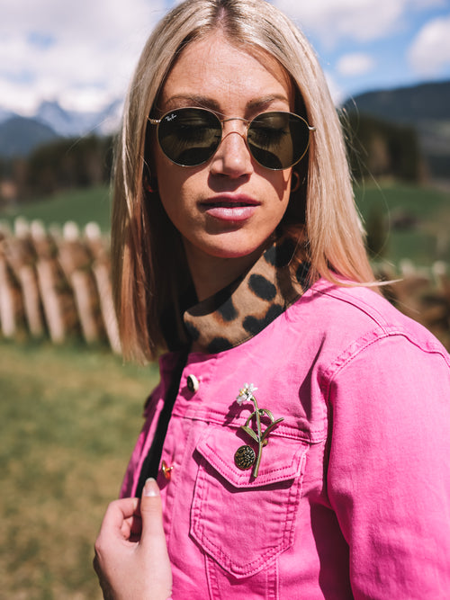 Jeansjacke „Pink Leopard“