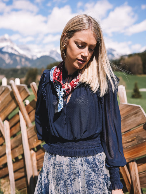 Jerseybluse „Blue Romance“