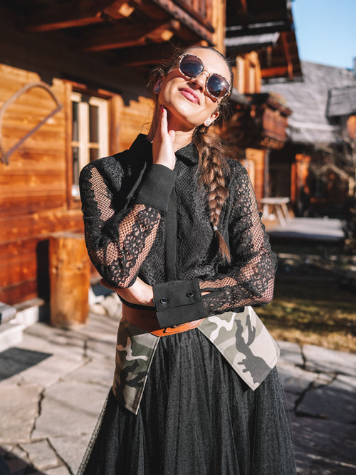 Bluse „Bergromantik“ schwarz