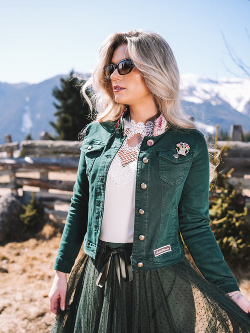 Jeansjacke „Blütenwald“
