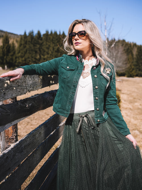 Jeansjacke „Blütenwald“