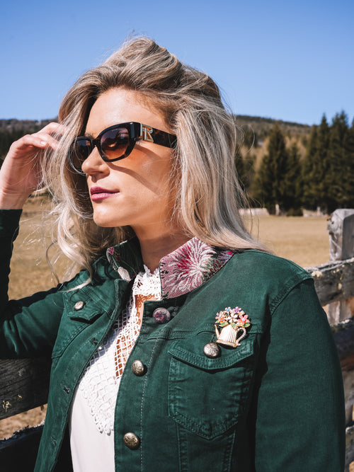 Jeansjacke „Blütenwald“