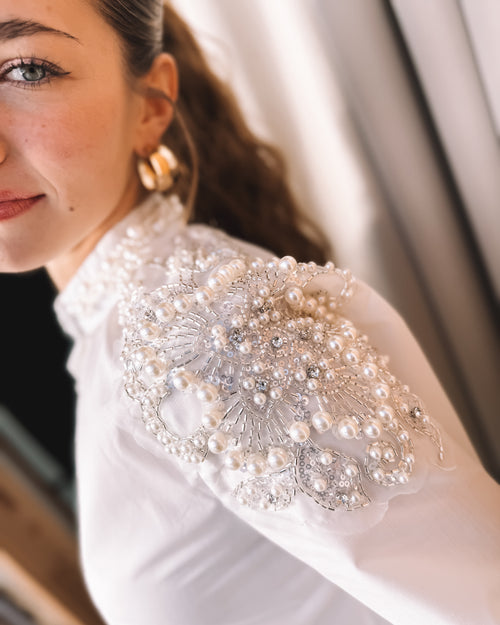 Bluse "Country Pearls“ weiß