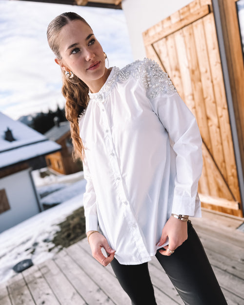 Bluse "Country Pearls“ weiß