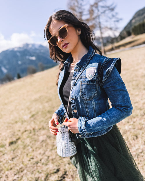 Jeansjacke "Alpenblume"