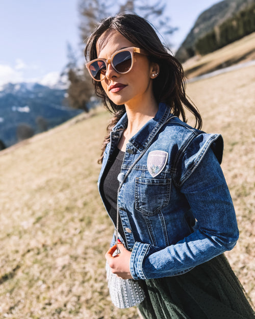 Jeansjacke "Alpenblume"