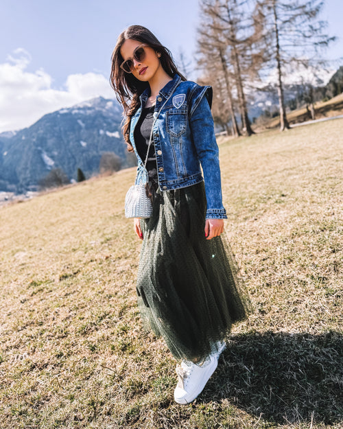 Jeansjacke "Alpenblume"