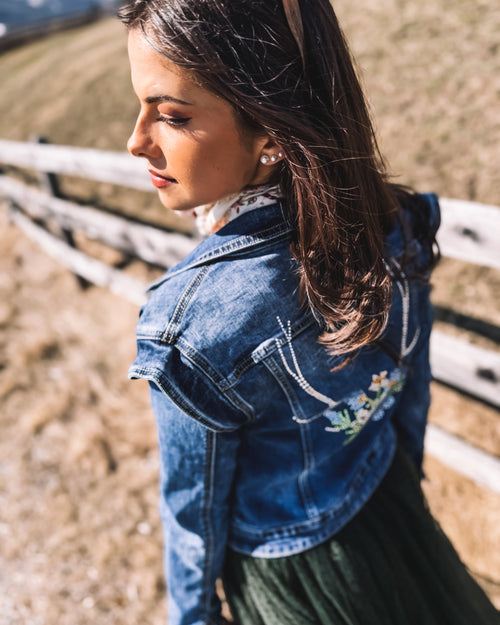 Jeansjacke "Alpenblume"