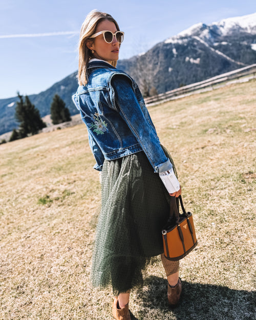 Jeansjacke "Alpenblume"