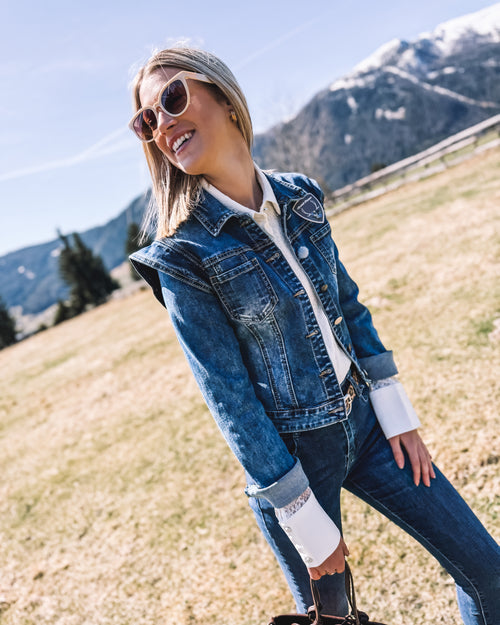 Jeansjacke "Alpenblume"