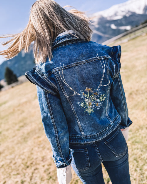 Jeansjacke "Alpenblume"